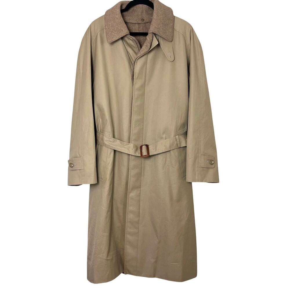 Vintage Sanyo Japan Men’s Trench Overcoat Removable Wool Liner Size 38S